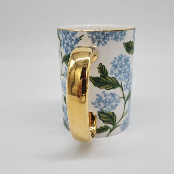 Rifle Paper Co. Blue Hydrangea Floral Mug With Gold Handle - Picture 5 of 7